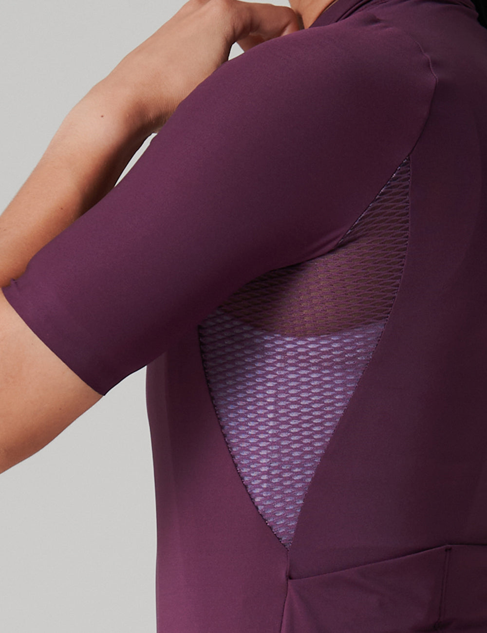 Jersey Solid Women Short Sleeve/ Wine